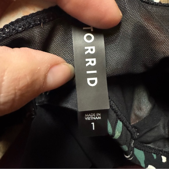 torrid Black Floral One-Piece Swimsuit with Yellow & Teal Blooms - Picture 7 of 11